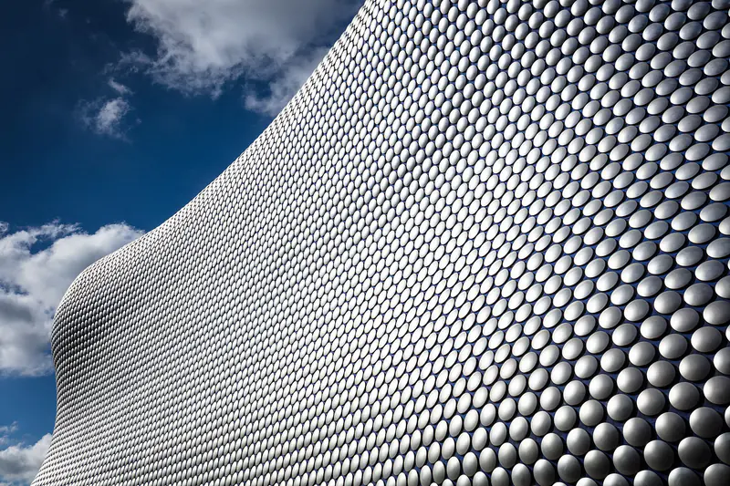 The distinctive curved Selfridges façade at Birmingham Bullring